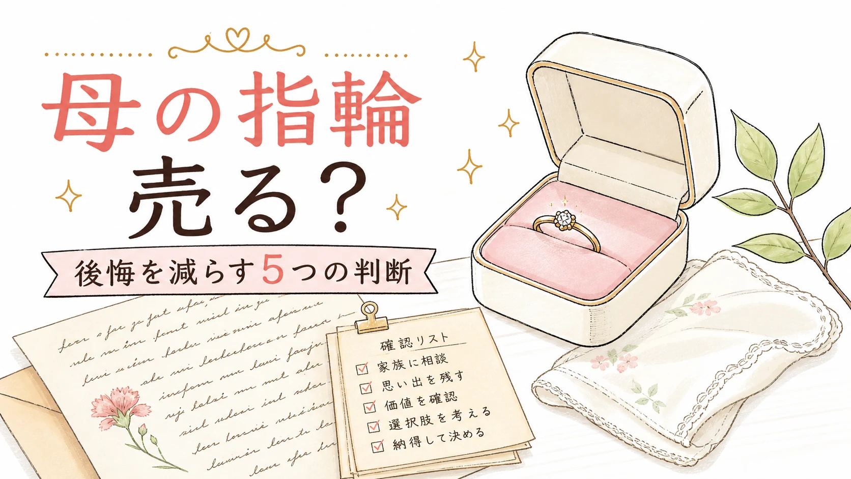 母の指輪を売るか迷ったら?後悔を減らす5つの判断