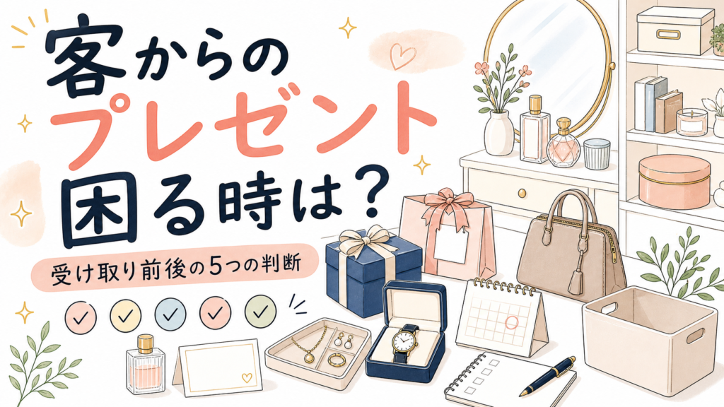客からのプレゼントに困る時の受け取り前後の5つの判断