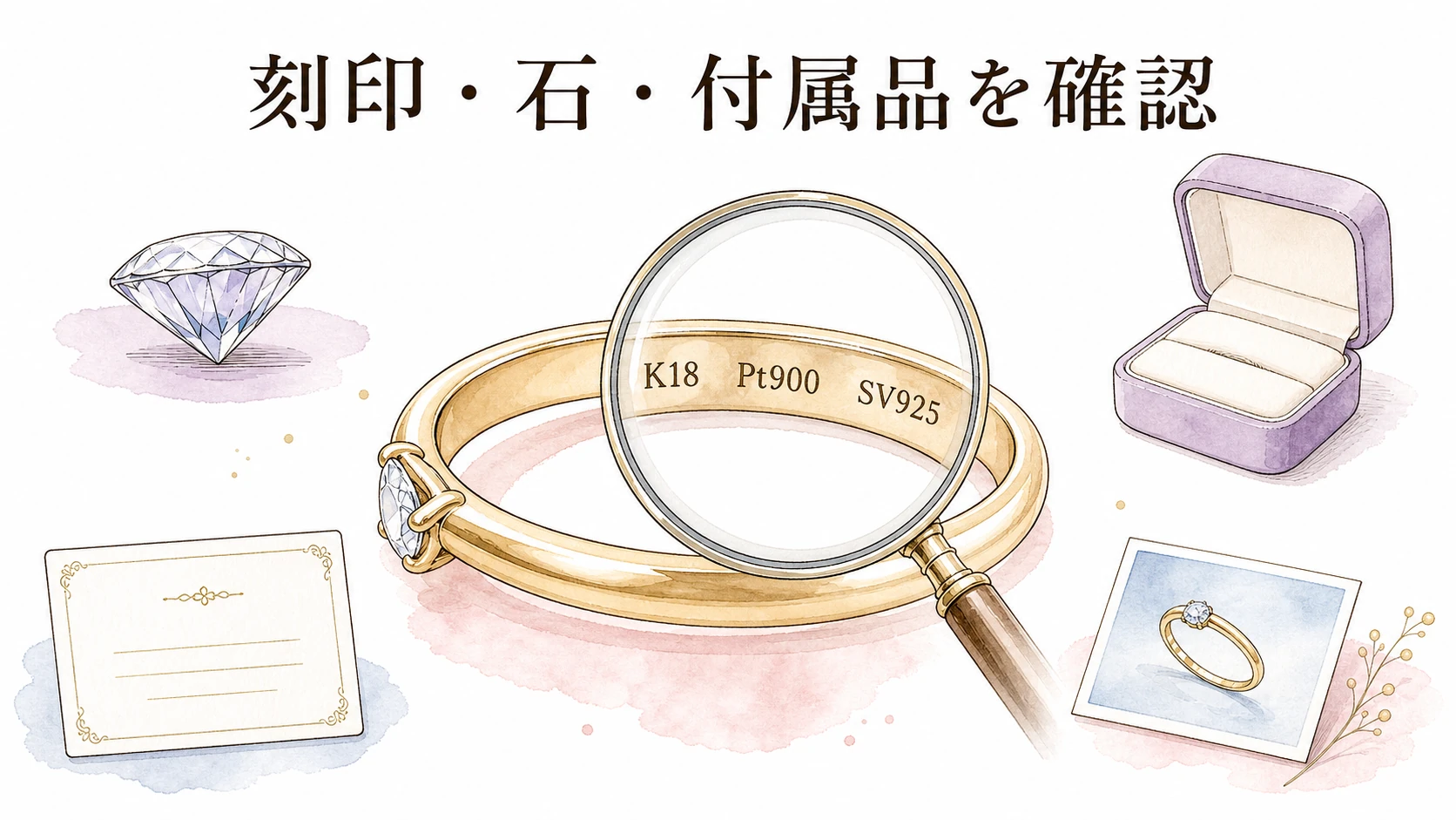 元彼にもらった指輪の刻印や石と付属品を確認するポイント
